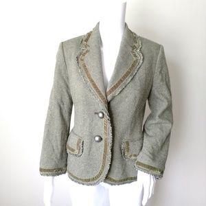 Banana Republic boucle Tweed green Blazer jacket